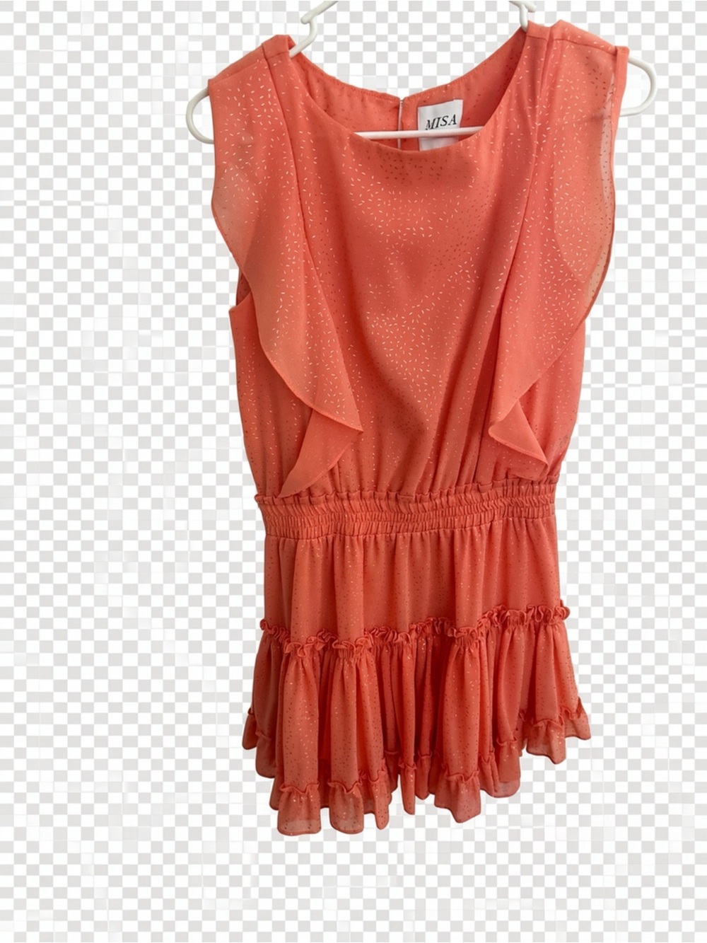Misa Los Angeles Coral Ruffle Mini Dress